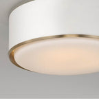 Capital Lighting 254831RE Matte Brass,White 15''w X 6''h 3-light Semi Flush Mount In Matte White With Matte Brass Details And Frosted White Diffuser Image 3