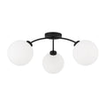 Capital Lighting 257131BI-557 Black Iron 28'' W X 9.5'' H 3-light Semi Flush In Matte Black With Soft White Glass Globes Image 1