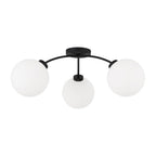 Capital Lighting 257131BI-557 Black Iron 28'' W X 9.5'' H 3-light Semi Flush In Matte Black With Soft White Glass Globes Image 1