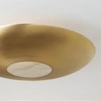 Capital Lighting 257741AD Aged Brass 22.5'' W X 6'' H 1-light Modern Semi-flush In Aged Brass With Real Alabaster Diffuser Image 4