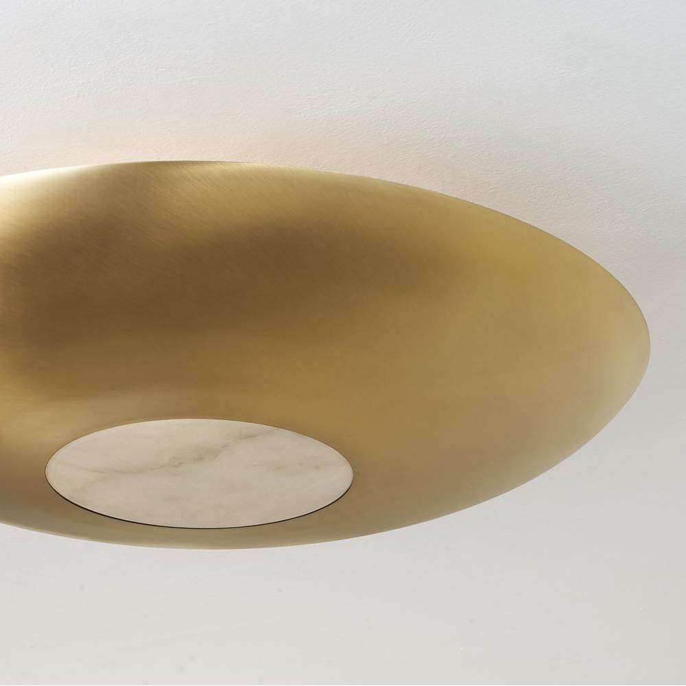 Capital Lighting 257741AD Aged Brass 22.5'' W X 6'' H 1-light Modern Semi-flush In Aged Brass With Real Alabaster Diffuser Image 4