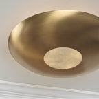 Capital Lighting 257741AD Aged Brass 22.5'' W X 6'' H 1-light Modern Semi-flush In Aged Brass With Real Alabaster Diffuser Image 2