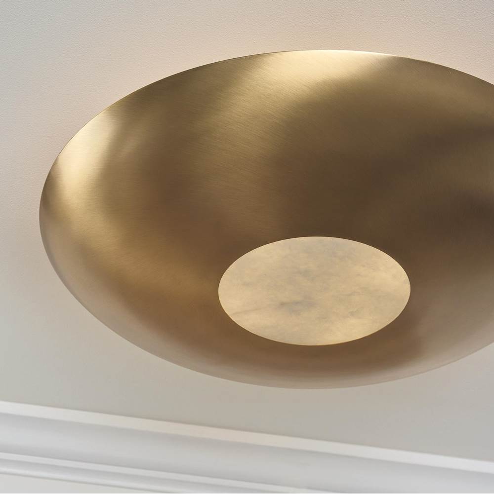 Capital Lighting 257741AD Aged Brass 22.5'' W X 6'' H 1-light Modern Semi-flush In Aged Brass With Real Alabaster Diffuser Image 2
