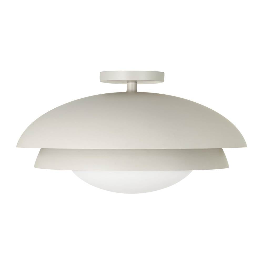 Capital Lighting 259211TP Taupe 17.75'' W X 9.25'' H 1-light Modern Tiered Dome Semi Flush In Taupe With Soft White Glass Diffuser Image 1