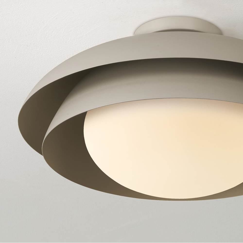 Capital Lighting 259211TP Taupe 17.75'' W X 9.25'' H 1-light Modern Tiered Dome Semi Flush In Taupe With Soft White Glass Diffuser Image 5