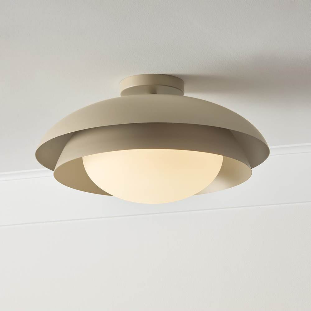 Capital Lighting 259211TP Taupe 17.75'' W X 9.25'' H 1-light Modern Tiered Dome Semi Flush In Taupe With Soft White Glass Diffuser Image 3