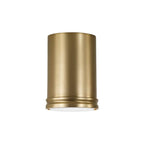 Capital Lighting 259411AD Aged Brass 5.5'' W X 7.75'' H Integrated Led Mini Flush Mount Cylinder Light In Aged Brass With Soft White Glass Diffuser Image 1