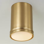 Capital Lighting 259411AD Aged Brass 5.5'' W X 7.75'' H Integrated Led Mini Flush Mount Cylinder Light In Aged Brass With Soft White Glass Diffuser Image 3