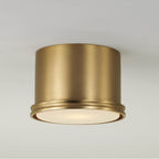 Capital Lighting 259412AD Aged Brass 8.75'' W X 6'' H 1-light Flush Mount Cylinder Light In Aged Brass With Soft White Glass Diffuser Image 4