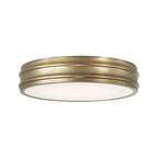 Capital Lighting 261111AD Aged Brass 16'' W X 3.25'' H Integrated Led Flush Mount In Aged Brass With Soft White Glass Diffuser Image 1