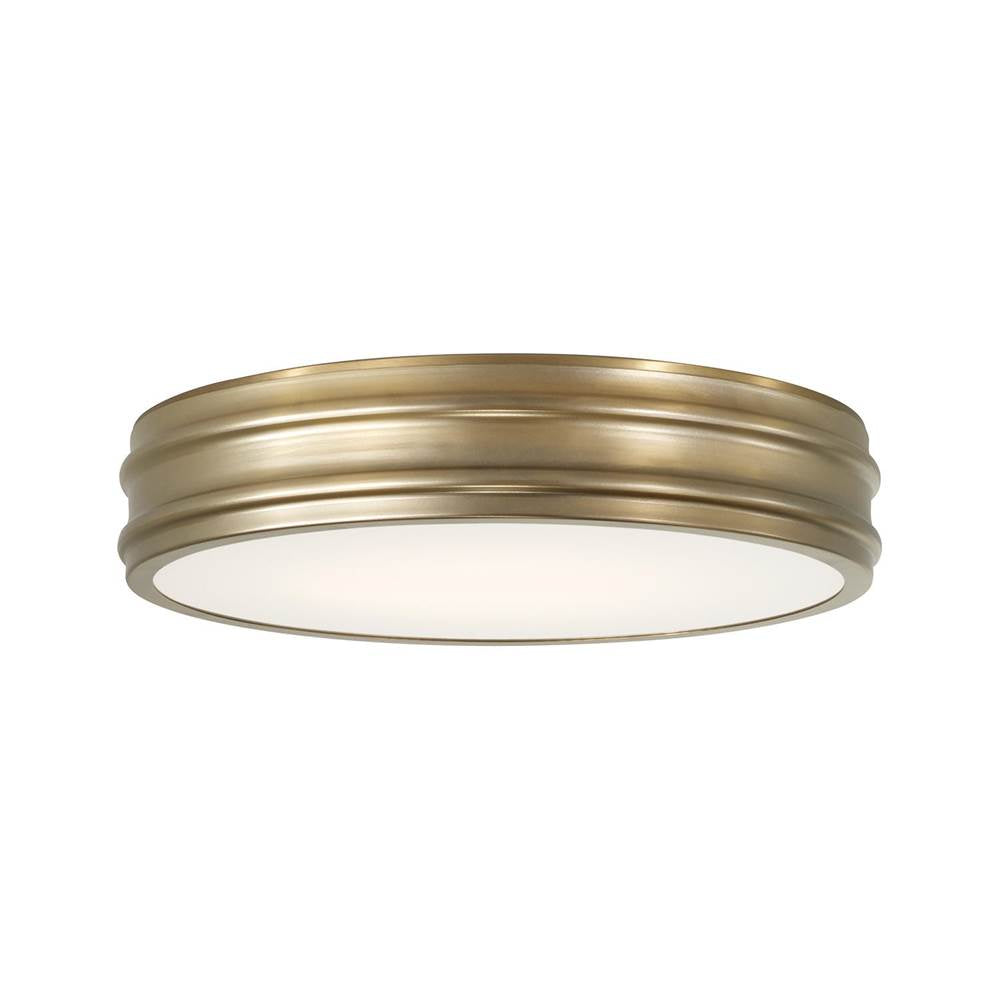 Capital Lighting 261111AD Aged Brass 16'' W X 3.25'' H Integrated Led Flush Mount In Aged Brass With Soft White Glass Diffuser Image 1