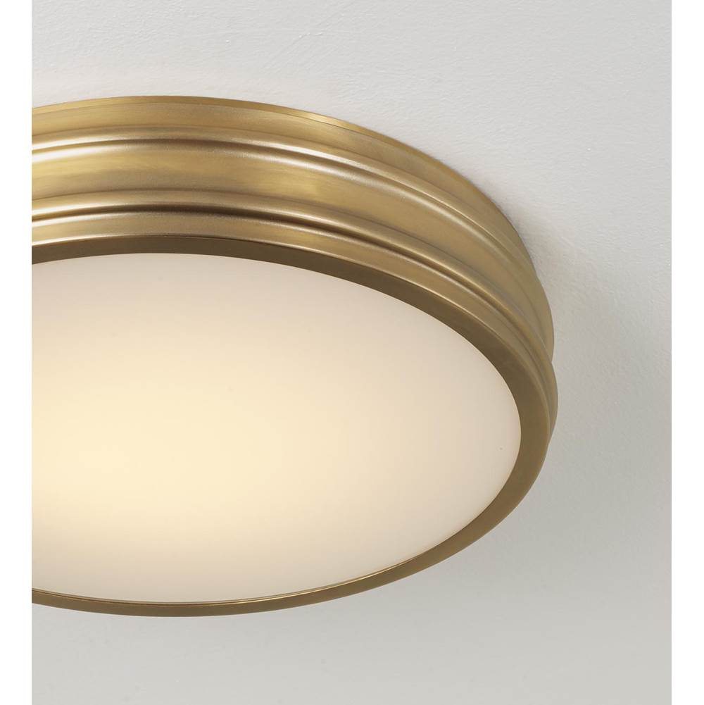 Capital Lighting 261111AD Aged Brass 16'' W X 3.25'' H Integrated Led Flush Mount In Aged Brass With Soft White Glass Diffuser Image 5