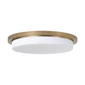Capital Lighting 261311AD Aged Brass 16'' W X 2.5'' H X 16'' Integrated Led Flush Mount In Aged Brass With Knurled Texture And White Glass Image 1