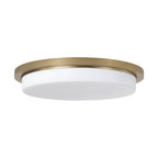 Capital Lighting 261311AD Aged Brass 16'' W X 2.5'' H X 16'' Integrated Led Flush Mount In Aged Brass With Knurled Texture And White Glass Image 1