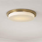 Capital Lighting Dominic 16'' W X 2.5'' H X 16'' Integrated Led Flush Mount In Aged Brass With Knurled Texture And White Glass