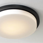 Capital Lighting 261311MB Matte Black 16'' W X 2.5'' H  Integrated Led Flush Mount In Matte Black With Knurled Texture And White Glass Image 3