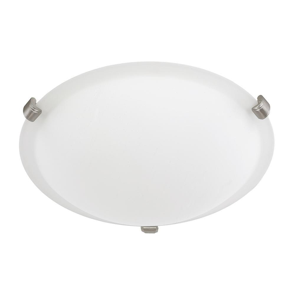 Capital Lighting Alan 12'' W X 4'' H 2-light Flush Mount With Soft White Glass And Bronze Or Nickel Clips