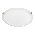 Capital Lighting Alan 16'' W X 5'' H 3-light Flush Mount With Soft White Glass Shade And Bronze Or Nickel Clips