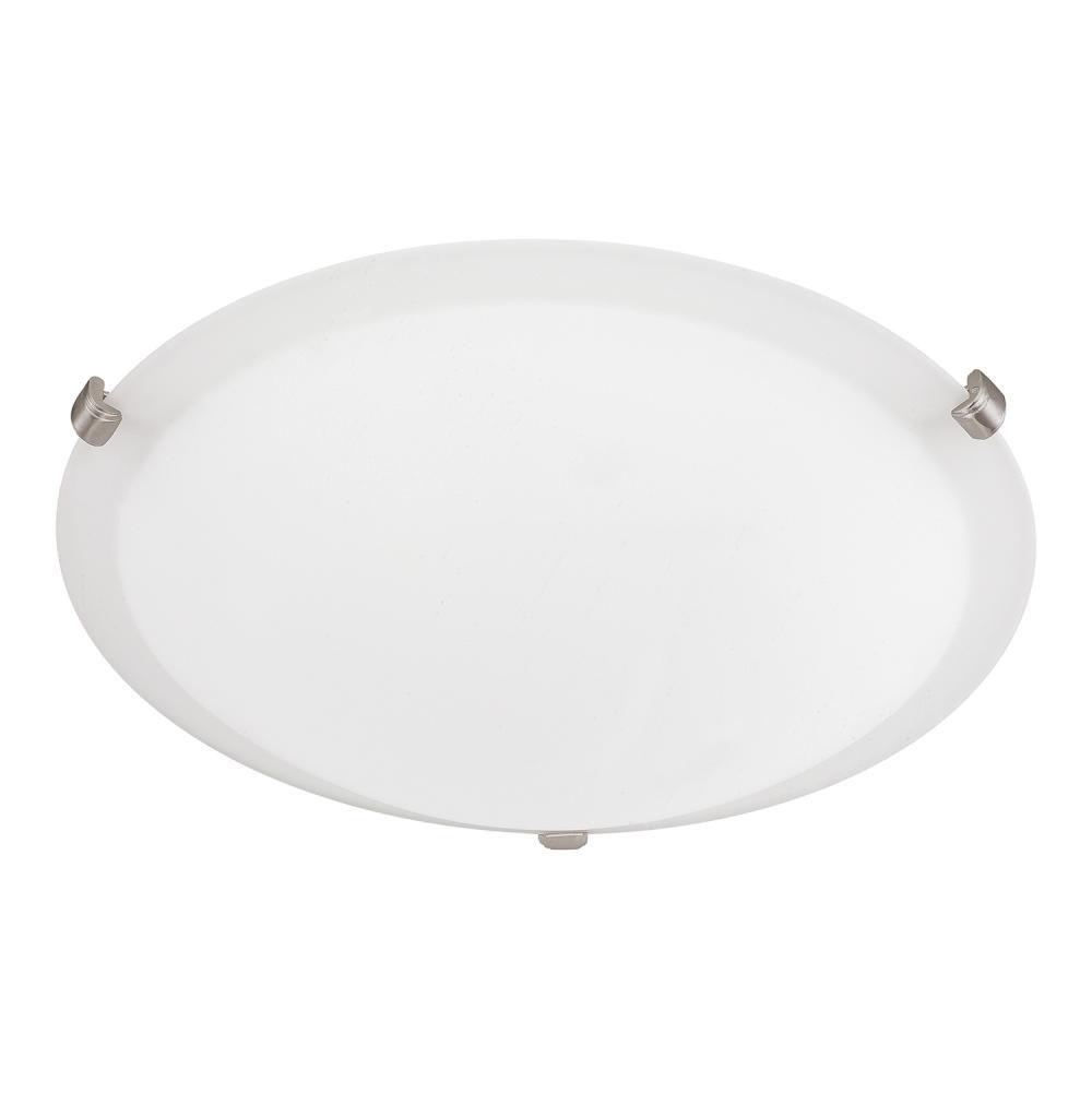 Capital Lighting Alan 16'' W X 5'' H 3-light Flush Mount With Soft White Glass Shade And Bronze Or Nickel Clips
