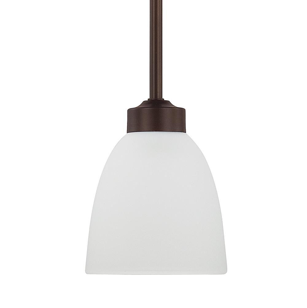 Capital Lighting Jameson 5'' W X 6'' H 1-light Soft White Glass Pendant In Bronze
