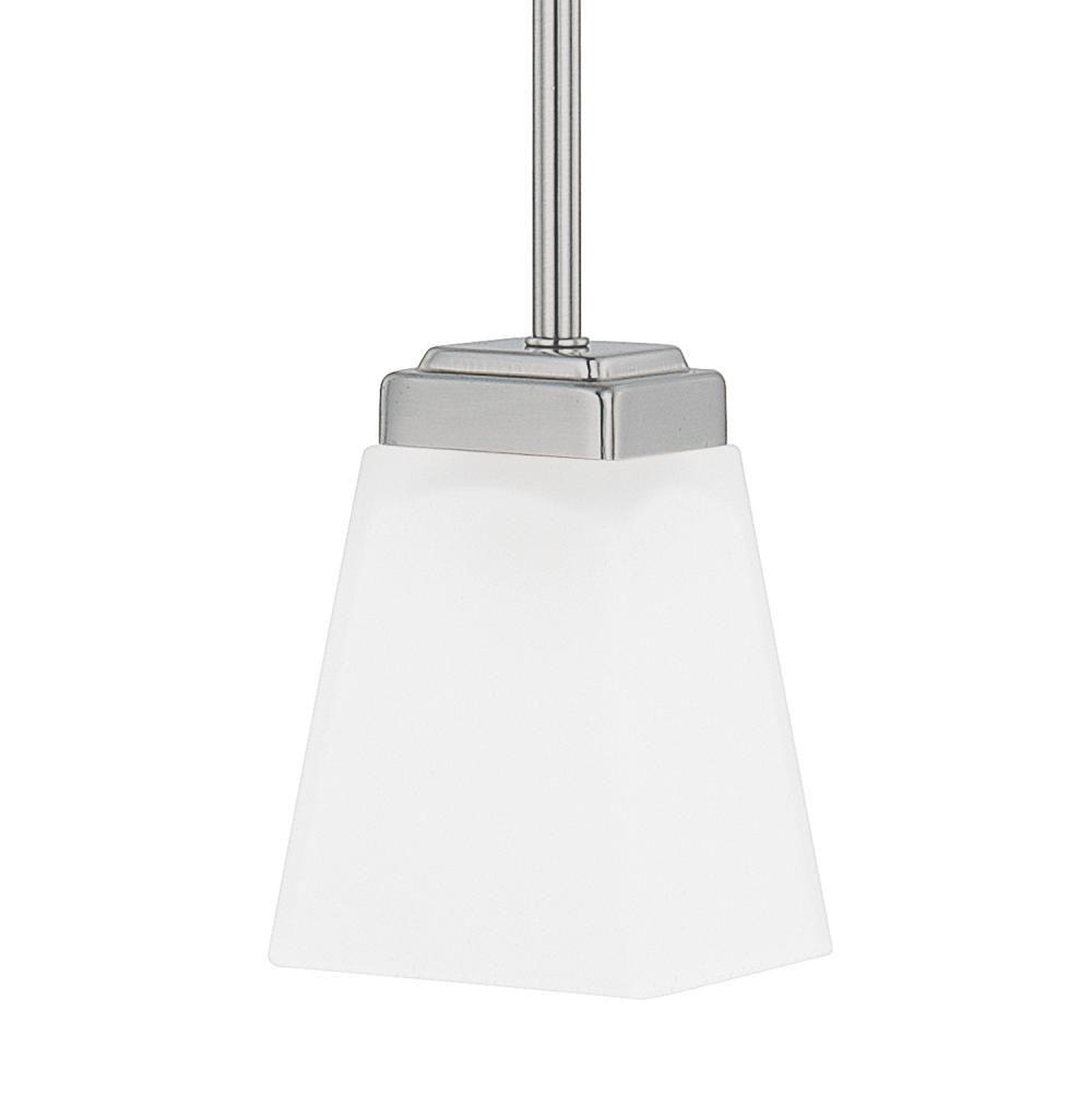Capital Lighting Baxley 5'' W X 6'' H 1-light Pendant In Brushed Nickel With Soft White Glass Shade