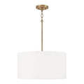 Capital Lighting 314632AD-659 Aged Brass 18'' W X 9'' H 3-light Pendant In Aged Brass With White Fabric Drum Shade And Acrylic Diffuser Image 1
