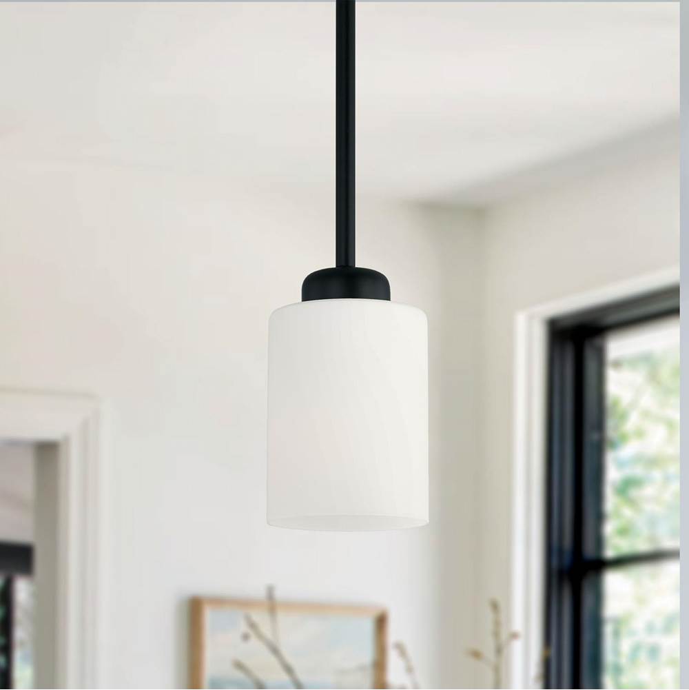 Capital Lighting Dixon 5'' W X 6.5'' H 1-light Soft White Glass Pendant In Brushed Nickel