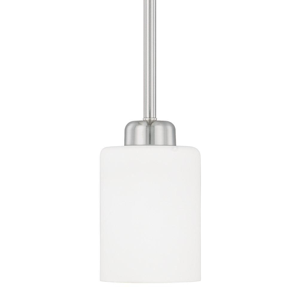 Capital Lighting Dixon 5'' W X 6.5'' H 1-light Soft White Glass Pendant In Brushed Nickel
