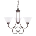 Capital Lighting Hometown 24'' W X 24'' H 3-light White Faux Alabaster Glass Chandelier In Bronze