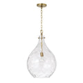 Capital Lighting 325011AD Aged Brass 15'' W X 24'' H 1-light Teardrop Pendant In Aged Brass With Water Glass Image 1