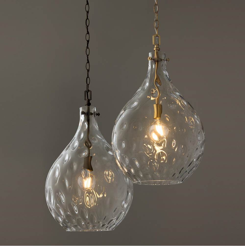 Capital Lighting 325011AD Aged Brass 15'' W X 24'' H 1-light Teardrop Pendant In Aged Brass With Water Glass Image 3