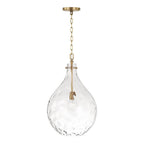 Capital Lighting 325011AD Aged Brass 15'' W X 24'' H 1-light Teardrop Pendant In Aged Brass With Water Glass Image 4