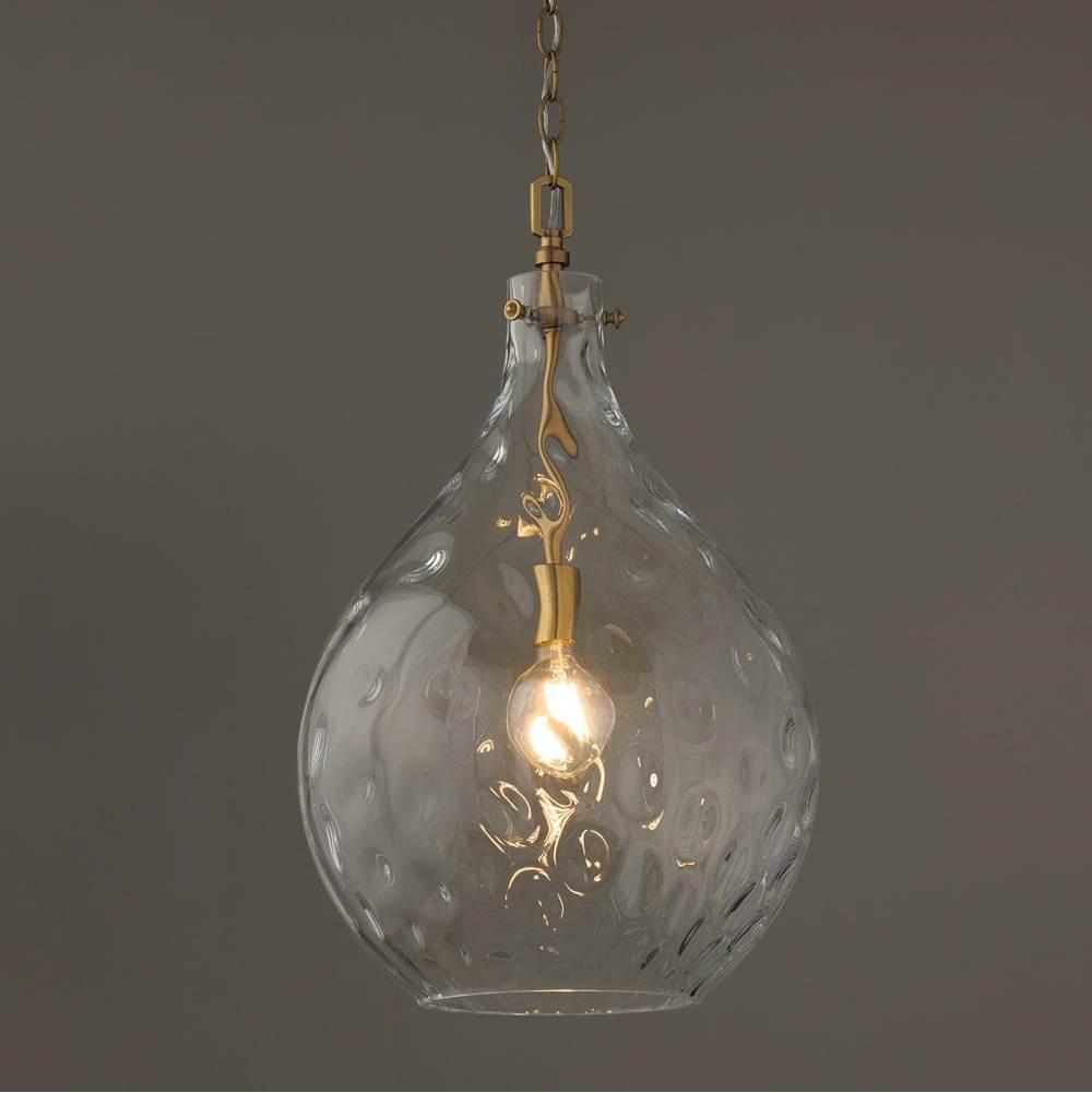 Capital Lighting 325011AD Aged Brass 15'' W X 24'' H 1-light Teardrop Pendant In Aged Brass With Water Glass Image 5