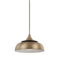 Capital Lighting Max 14.5'' W X 9'' H Metal Aged Brass Pendant With Removable Black Band And White Shade Interior