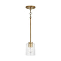 Capital Lighting 328511AD-449 Aged Brass 5'' W X 7'' H 1-light Clear Seeded Glass Pendant In Aged Brass Image 1
