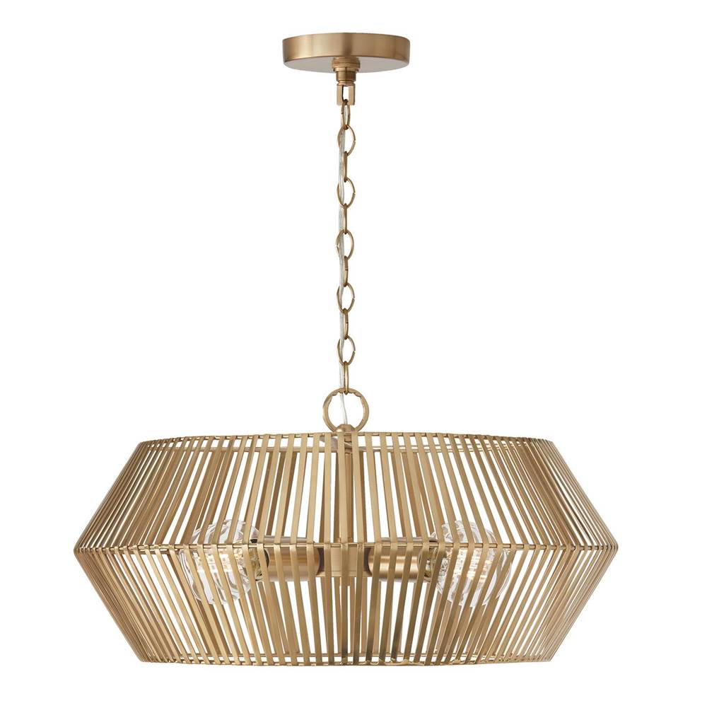 Capital Lighting 330341MA Matte Brass 22''w X 11.50''h 4-light Angular Metal Pendant In Matte Brass Image 1