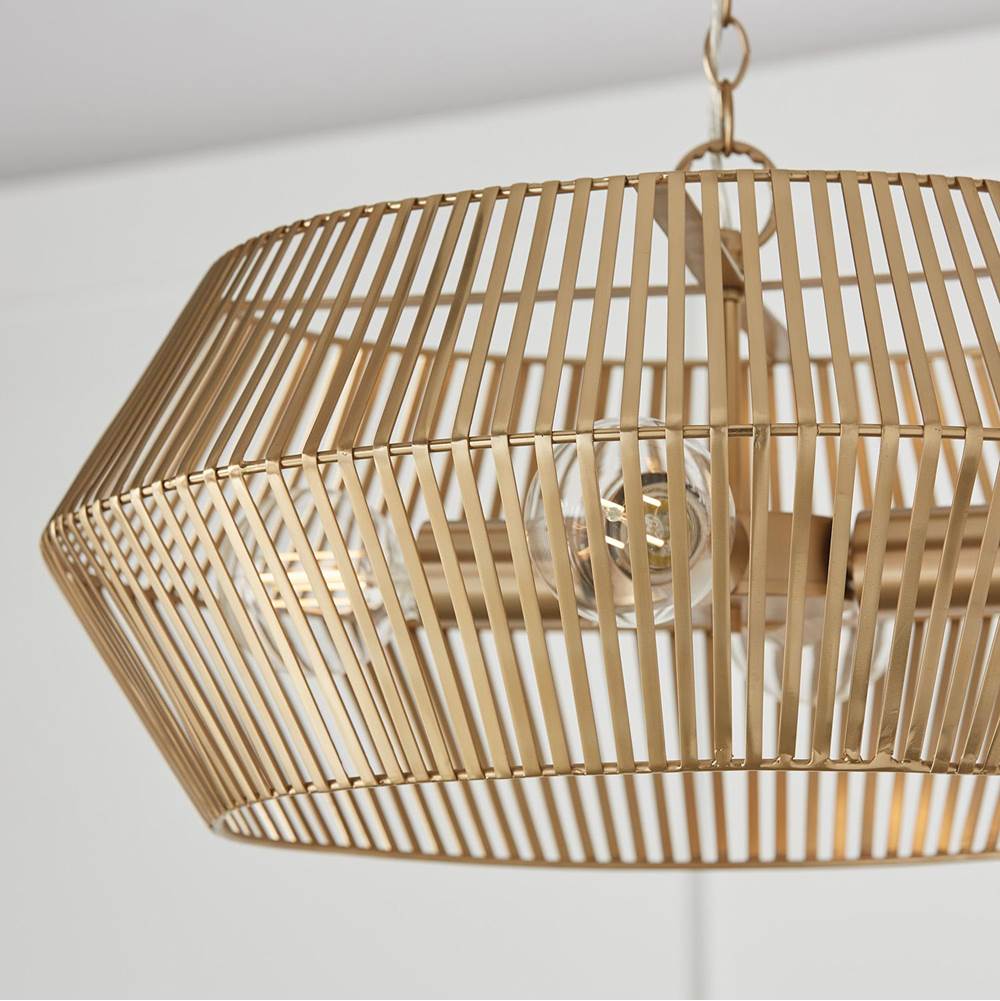 Capital Lighting 330341MA Matte Brass 22''w X 11.50''h 4-light Angular Metal Pendant In Matte Brass Image 4