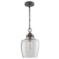 Capital Lighting 330414PW Dark Pewter 9'' W X 14'' H 1-light Stone Seeded Glass Pendant In Pewter Image 1