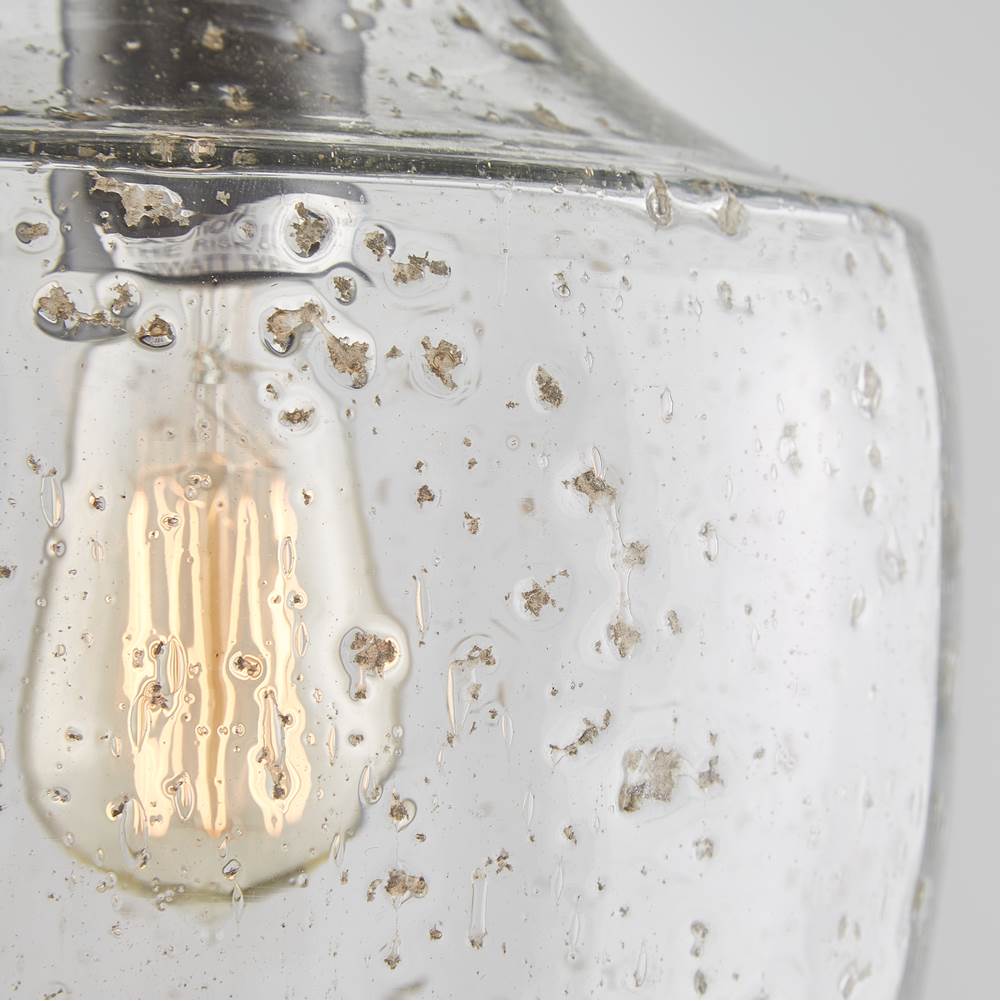 Capital Lighting 330414PW Dark Pewter 9'' W X 14'' H 1-light Stone Seeded Glass Pendant In Pewter Image 3
