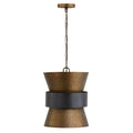 Capital Lighting Loren 13'' W X 17'' H 1-light Pendant In Patinaed Brass And Dark Zinc With Hammered Metal Shade