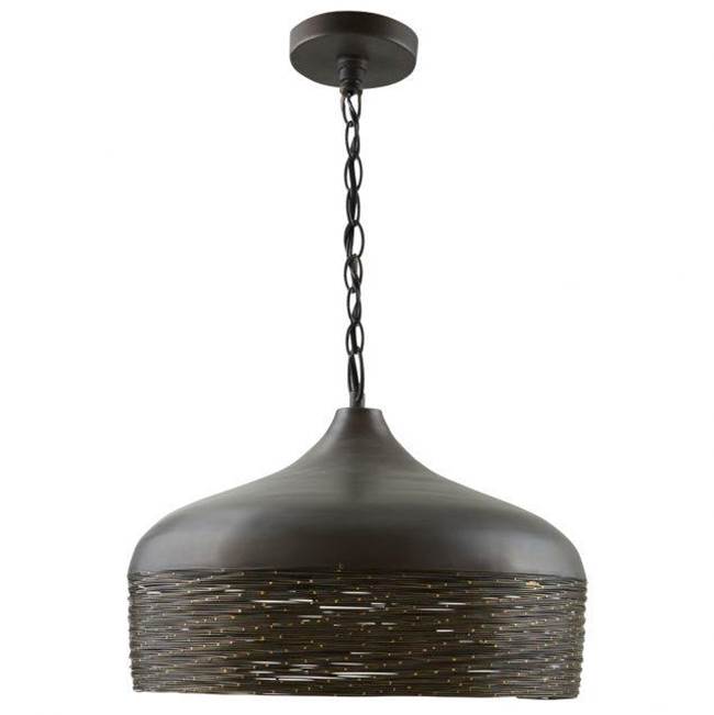 Capital Lighting 330512GI Grey Iron 17'' W X 13'' H 1-light Pendant In Grey Iron With Intricately Hand-wound Steel Wire And Brass Speckling Image 1