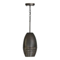 Capital Lighting 335111GI Grey Iron 8'' W X 13'' H 1-light Pendant In Grey Iron With Intricately Hand-wound Steel Wire And Brass Speckling Image 1