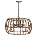 Capital Lighting Sanibel 23.5'' W X 14.5'' H 4-light Cage Drum Pendant In Blazed Rattan And Nordic Grey