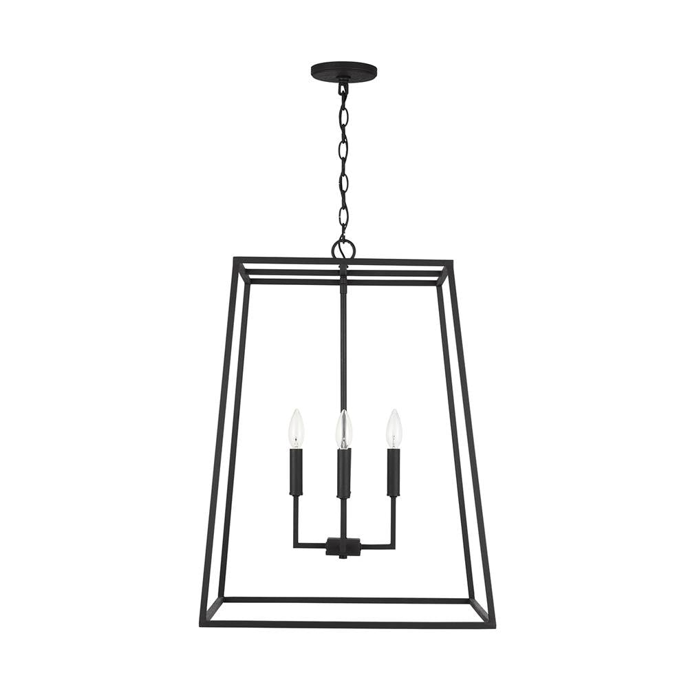 Capital Lighting 337341BI Black Iron 21'' W X 29'' H 4-light Lantern Foyer Pendant In Black Iron Image 1