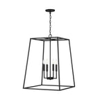Capital Lighting Clint 21'' W X 29'' H 4-light Lantern Foyer Pendant In Black Iron