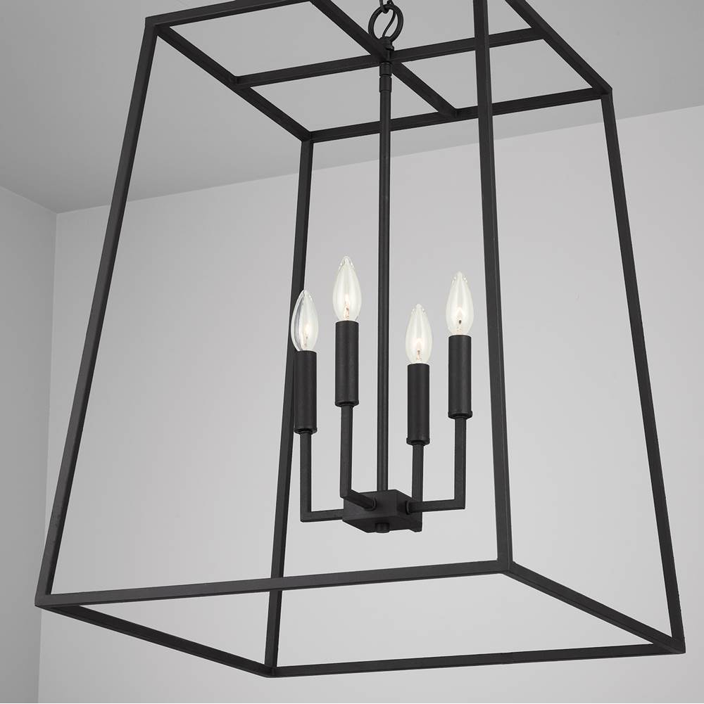 Capital Lighting 337341BI Black Iron 21'' W X 29'' H 4-light Lantern Foyer Pendant In Black Iron Image 4