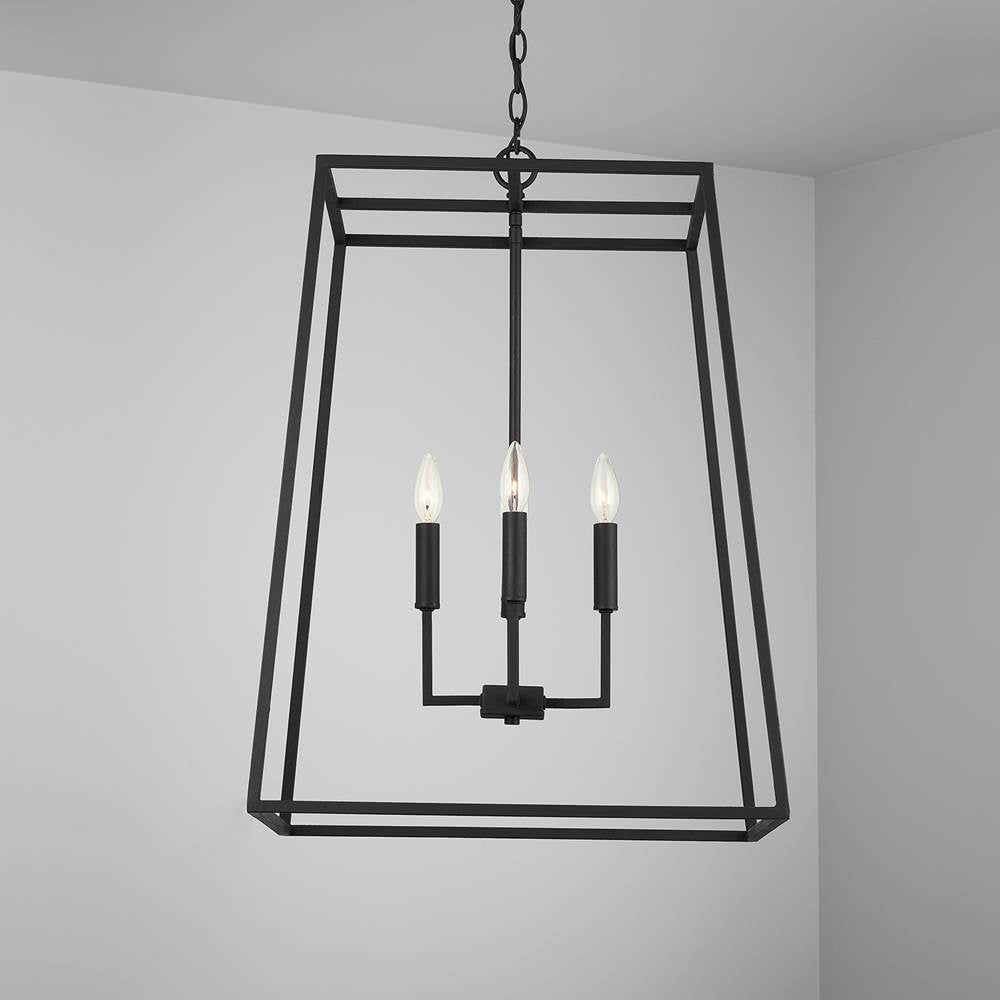 Capital Lighting 337341BI Black Iron 21'' W X 29'' H 4-light Lantern Foyer Pendant In Black Iron Image 3