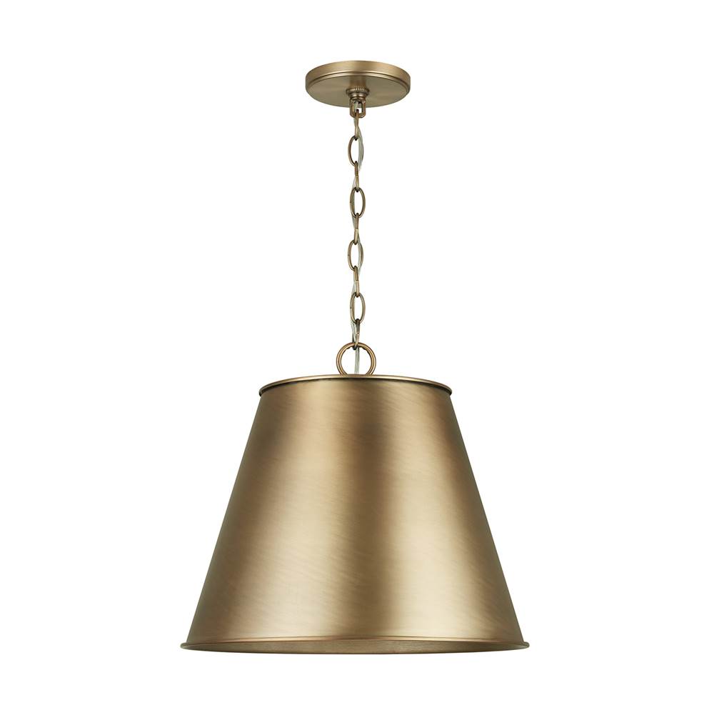 Capital Lighting 337811AD Aged Brass 16'' W X 14.5'' H 1-light Cone Pendant In Aged Brass With Metal Shade Image 1