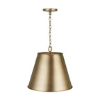 Capital Lighting Welker 16'' W X 14.5'' H 1-light Cone Pendant In Aged Brass With Metal Shade
