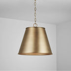 Capital Lighting 337811AD Aged Brass 16'' W X 14.5'' H 1-light Cone Pendant In Aged Brass With Metal Shade Image 3
